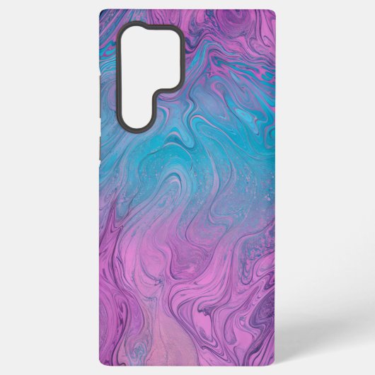 Pink & Turquoise Marble Art Phone Case Samsung Galaxyケース (裏面)