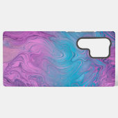 Pink & Turquoise Marble Art Phone Case Samsung Galaxyケース (裏面横)