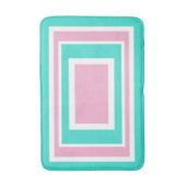 Pink Turquoise White Geometric バスマット (正面縦)