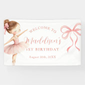 Pink Tutu Ballerina Ballet Dancer Girl Birthday 横断幕 (横)