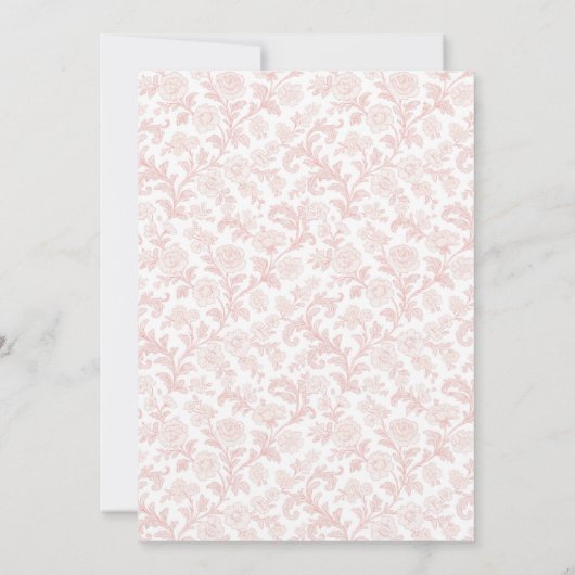 Pink Tutu Bunny Floral Baby Shower 招待状 (裏面)