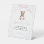 Pink Tutu Teddy Bear Baby Shower Mimosa Bar 台座サイン (正面)
