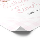 Pink Tutu Teddy Bear Baby Shower Sweets Table Sign ポスター (角)