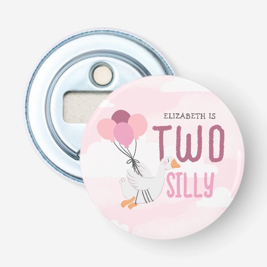 Pink Two Silly Goose 2nd Birthday Party Favor 栓抜き (正面)