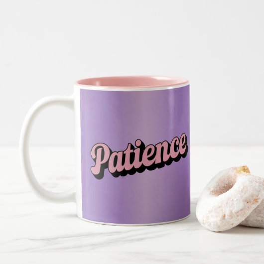 Pink Two Tone Patience Affirmation Lavender Mug ツートーンマグカップ (ドーナツ)