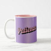 Pink Two Tone Patience Affirmation Lavender Mug ツートーンマグカップ (左)