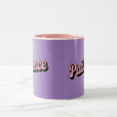 Pink Two Tone Patience Affirmation Lavender Mug ツートーンマグカップ (中央)