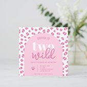 Pink Two Wild Girl Second Birthday Invitation 招待状 (スタンド正面)