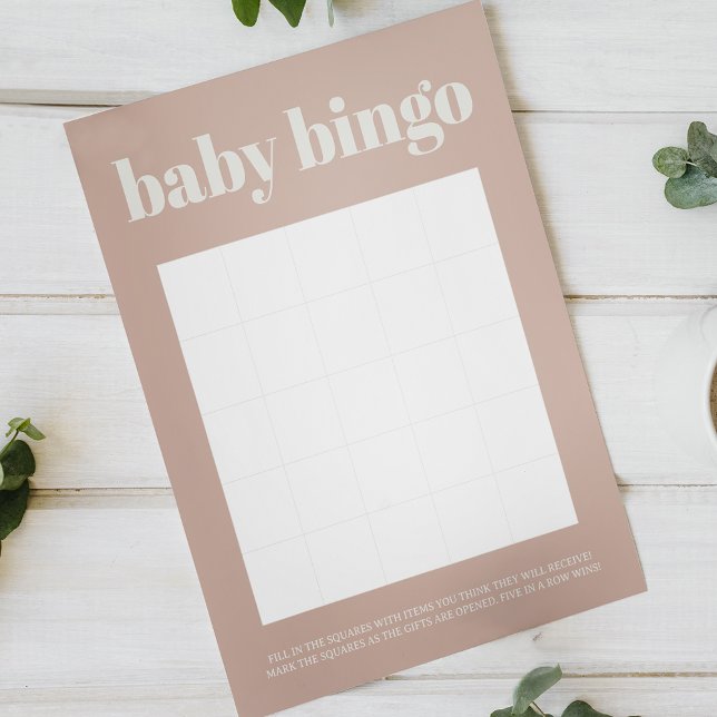 Pink Typography Double Sided Baby Shower Game (クリエイターアップロード済み)