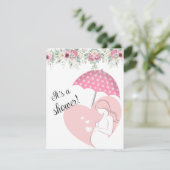 Pink Umbrella Baby Shower Digital Download Invite 招待状 (スタンド正面)