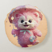 "Pink Umbrella Dreams" ラウンドクッション (裏面)