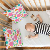 Pink Umbrellas with Clouds and Raindrops クッション