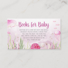 Pink Under the Sea Baby Shower Books for Baby エンクロージャーカード