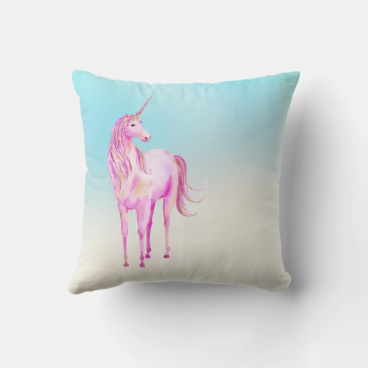 Pink Unicorn Confetti Personalized Name クッション (裏面)