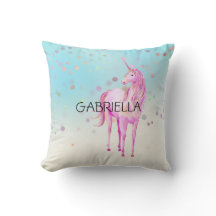 Pink Unicorn Confetti Personalized Name