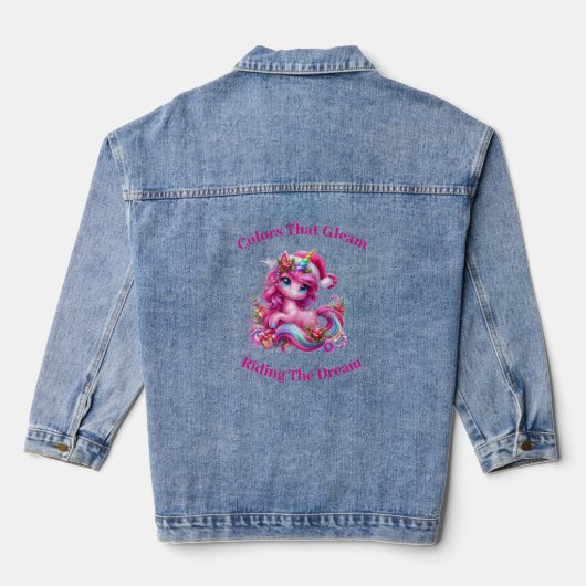 Pink Unicorn Denim Jacket デニムジャケット (裏面)