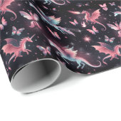 Pink Unicorn Dragon Mix ラッピングペーパー (ロールコーナー)