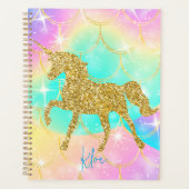 Pink unicorn glitter design  プランナー手帳 (正面)
