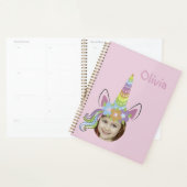 Pink Unicorn Hat Photo Named Back to School プランナー手帳 (ディスプレー)