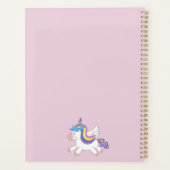 Pink Unicorn Hat Photo Named Back to School プランナー手帳 (裏面)