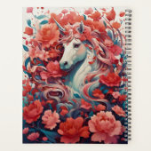 Pink Unicorn & Peony Dreamscape Fantasy プランナー手帳 (裏面)