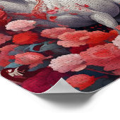 Pink Unicorn & Peony Dreamscape Fantasy ポスター (角)