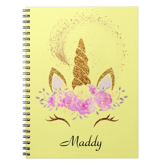 PINK UNICORN POCKET FOLDER ノートブック (正面)