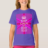 Pink UnionカスタマイズJの保Calm Edit文字 Tシャツ (正面)