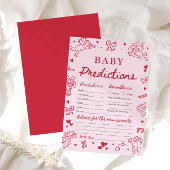 Pink Valentine Baby Predictions Baby Shower Game 招待状