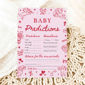 Pink Valentine Baby Predictions Baby Shower Game 招待状