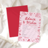 Pink Valentine Baby Shower Advice and Wishes Game 招待状