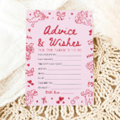 Pink Valentine Baby Shower Advice and Wishes Game 招待状