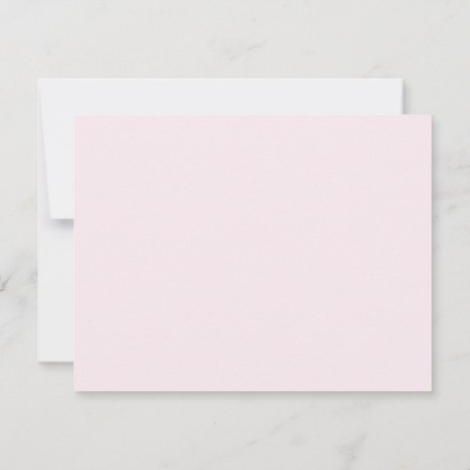 Pink Valentine Heart Border Note Card 招待状 (裏面)