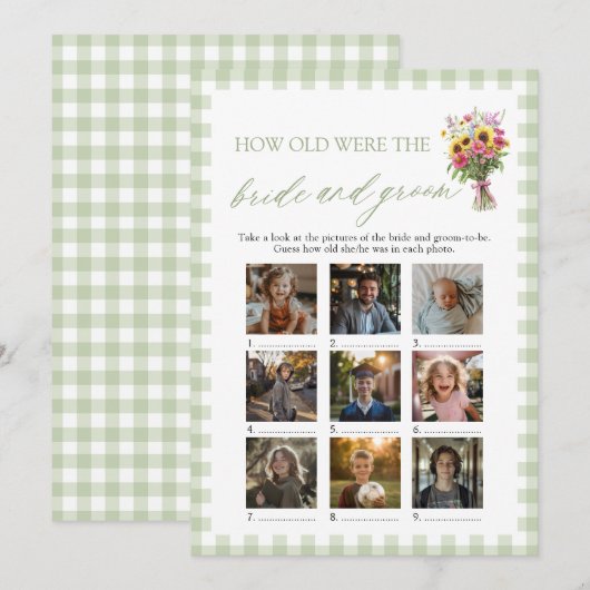 Pink Valentine How Old Were The Bride & Groom Game 招待状 (正面/裏面)