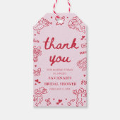 Pink Valentine Love is in the Air Bridal Shower ギフトタグ (正面)