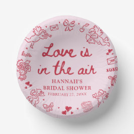 Pink Valentine Love is in the Air Bridal Shower ペーパーボウル