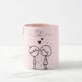 Pink Valentine’s Day Monogram Coffee Mug マグカップ (中央)