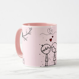 Pink Valentine’s Day Monogram Coffee Mug マグカップ