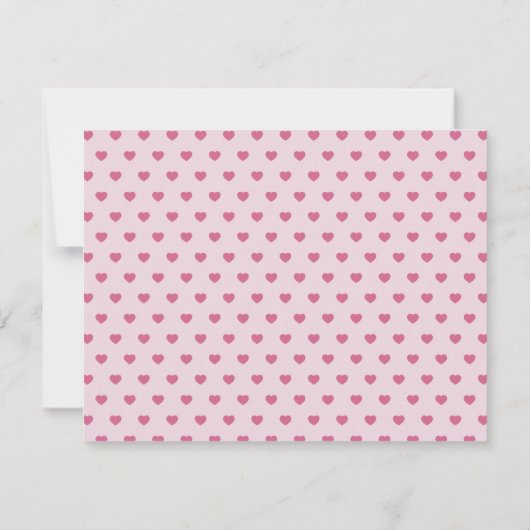 Pink  Valentine’s Day Note Card 招待状 (裏面)