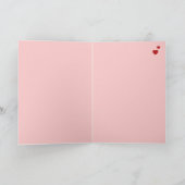 Pink Valentine’s Day photo card with red hearts カード (内部)