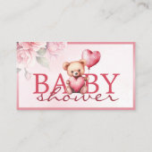 Pink Valentine Teddy Bear Books for Baby Shower エンクロージャーカード (裏面)