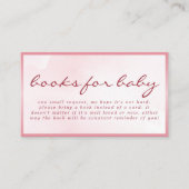 Pink Valentine Teddy Bear Books for Baby Shower エンクロージャーカード (正面)