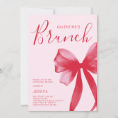 Pink Valentine Watercolor Galentine's Day Brunch 招待状 (正面)