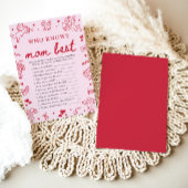 Pink Valentine Who Knows Mom Best Baby Shower Game 招待状