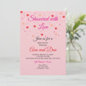 Pink Valentines Day Baby Shower Invitations 招待状 (スタンド正面)