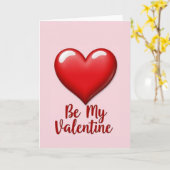 Pink Valentines Day Love Heart Card カード (黄色い花)
