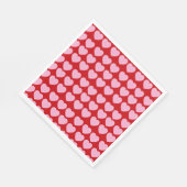 Pink Valentines Hearts on Red スタンダードランチョンナプキン (角)
