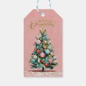 Pink Velvet Christmas Tree Holiday  ギフトタグ (裏面)