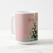 Pink Velvet Christmas Tree Mug  コーヒーマグカップ (正面左)