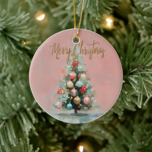 Pink Velvet Christmas Tree Ornament  セラミックオーナメント (ツリー)
